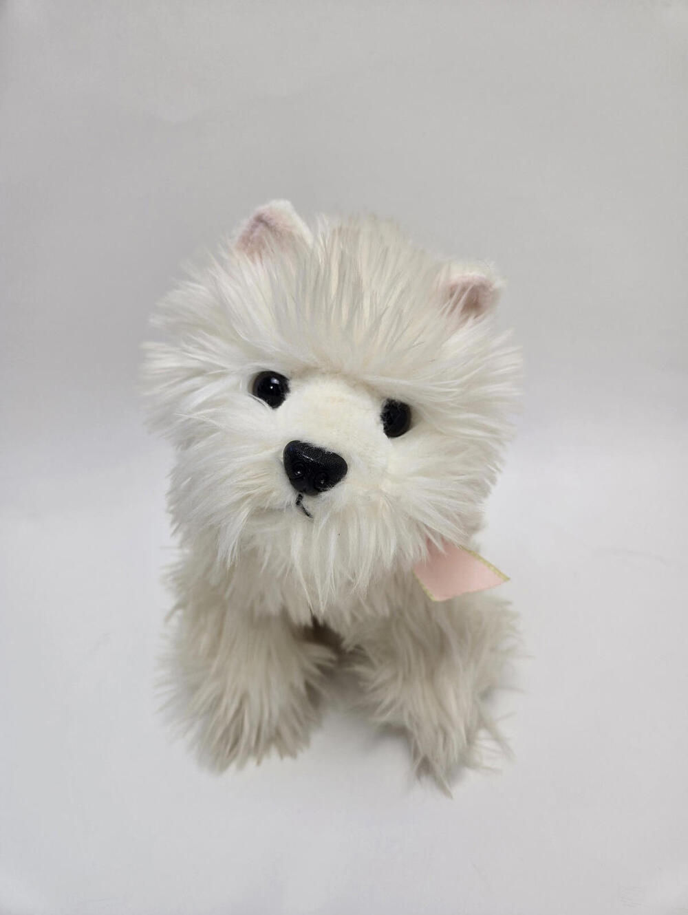 Russ Plush “Sassy” the White Dog, Vintage Collectible (11 inch)